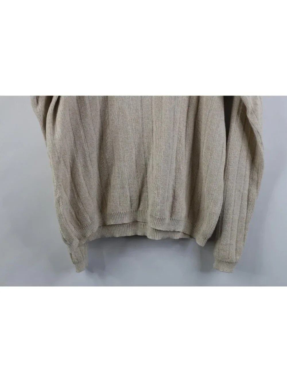 Vintage 90s Streetwear Mens Medium Cotton Ribbed Knit Collared 1/4 Zip Sweater